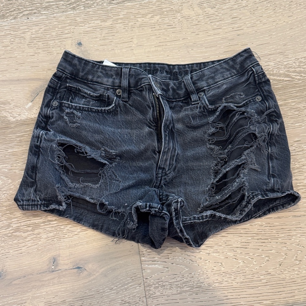 American Eagle Outfitters Ripped Black Jean Shorts